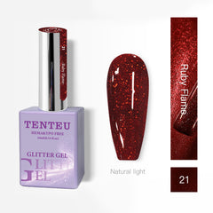 HEMA & TPO FREE Glitter Gel - Ruby Flame