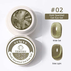 Gold Sparkled Cat Eye Gel #02