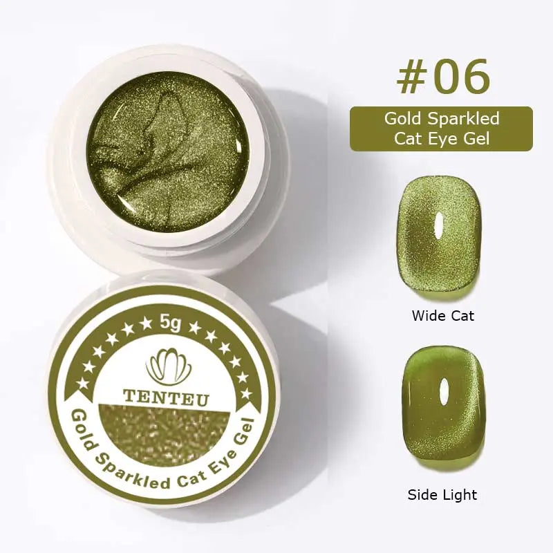 Gold Sparkled Cat Eye Gel #06 aff93d-9f.myshopify.com Tenteu nail