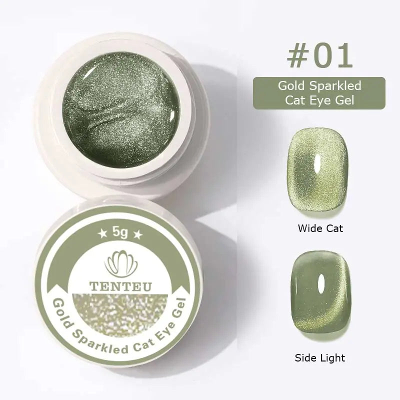 Gold Sparkled Cat Eye Gel #01   aff93d-9f.myshopify.com Tenteu nail