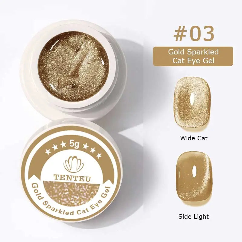 Gold Sparkled Cat Eye Gel #03   aff93d-9f.myshopify.com Tenteu nail