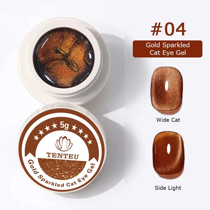 Gold Sparkled Cat Eye Gel #04   aff93d-9f.myshopify.com Tenteu nail