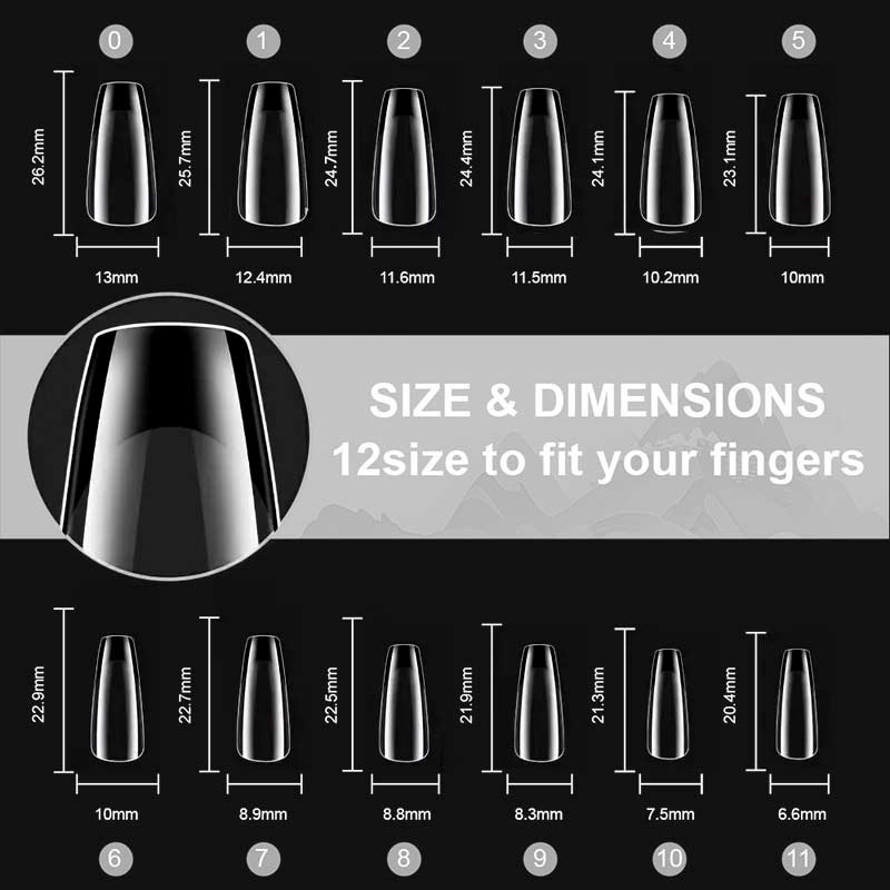 French Nail Tips - black